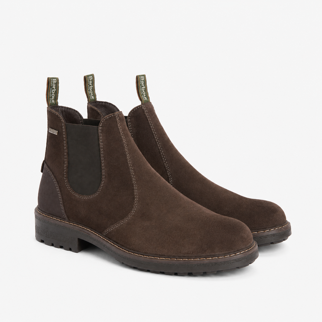 Barbour EMBLETON Mens Chelsea Boots Brown Suede