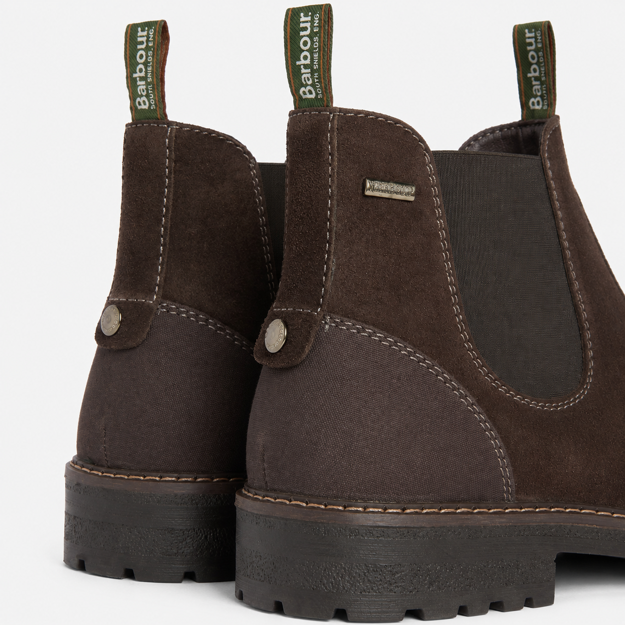 Barbour EMBLETON Mens Chelsea Boots Brown Suede