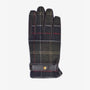 Barbour NEWBROUGH TARTAN GLOVES Mens Classic front view featuring rich leather and tartan design.