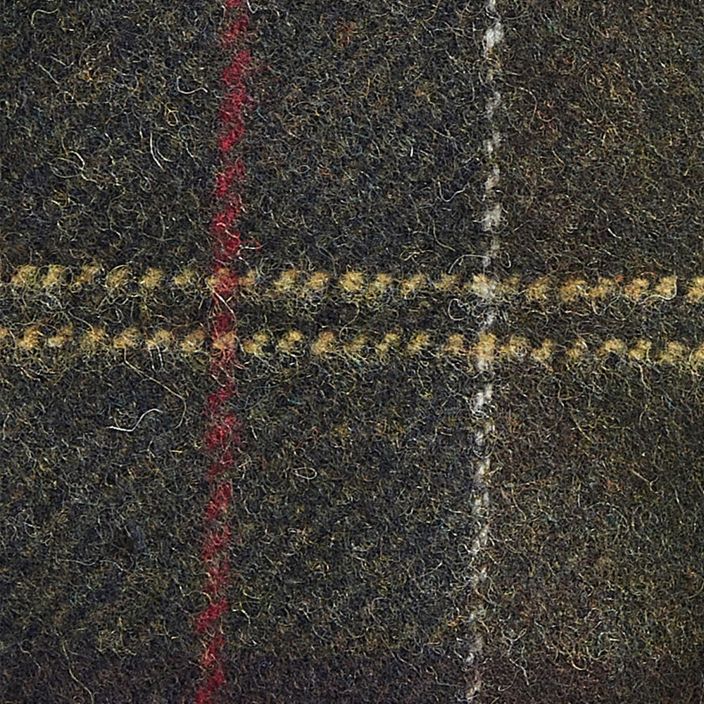 Barbour NEWBROUGH TARTAN GLOVES Mens Classic detail view of tartan fabric, showcasing rich textures and colors.