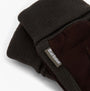 Barbour MAGNUS GLOVE Mens Gloves Brown/Olive detail view showing leather and knit materials with logo
