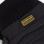 Barbour PEAK LEGACY GLOVES Mens Black detail view showing contrasting logo badge on cuff.