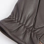 Barbour DEVERON TWEED GLOVE Mens Rustic Mix close-up detail view of leather texture and gathering features.