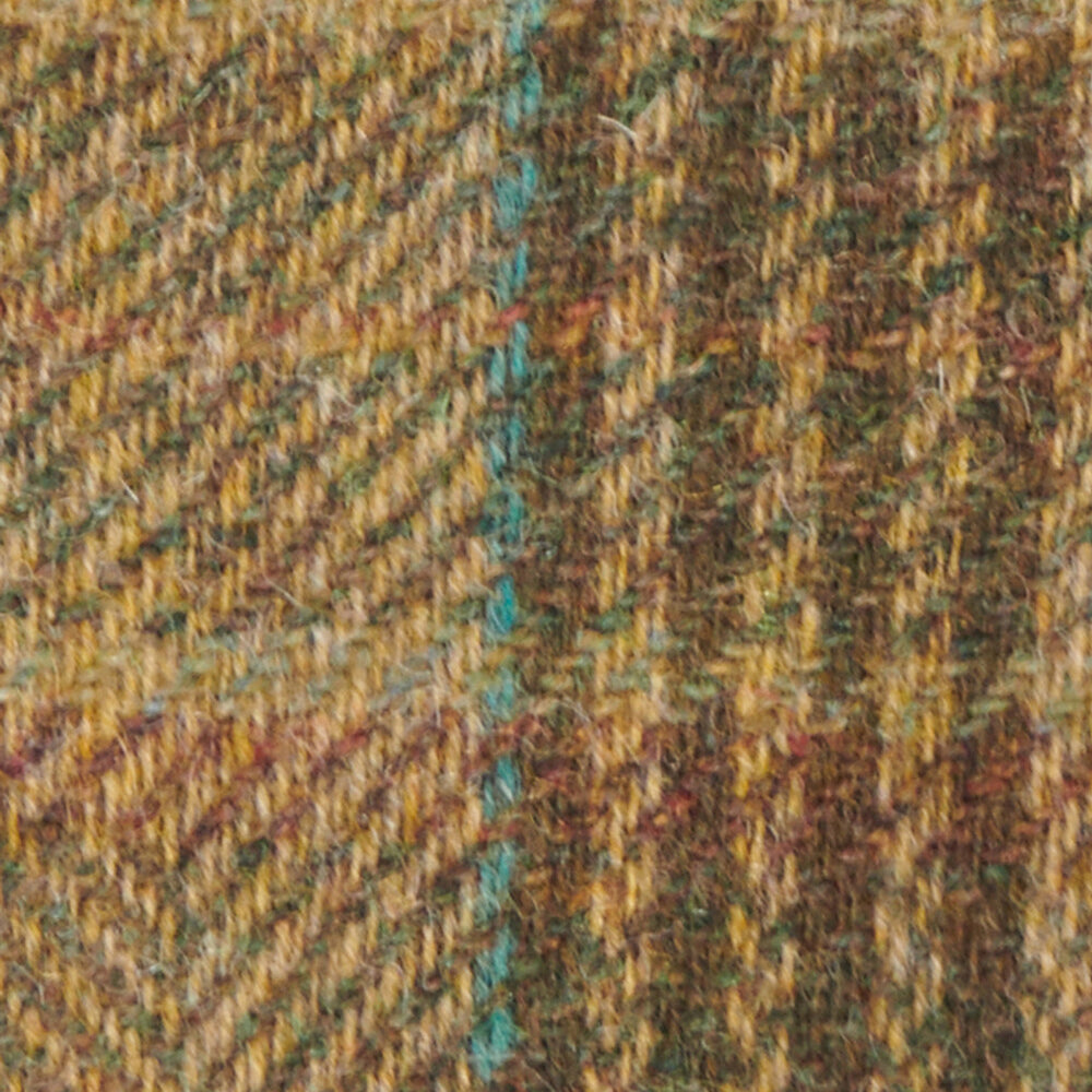 Barbour DEVERON TWEED GLOVE Mens Green Mix detail view of contrasting tweed fabric highlighting texture and color.