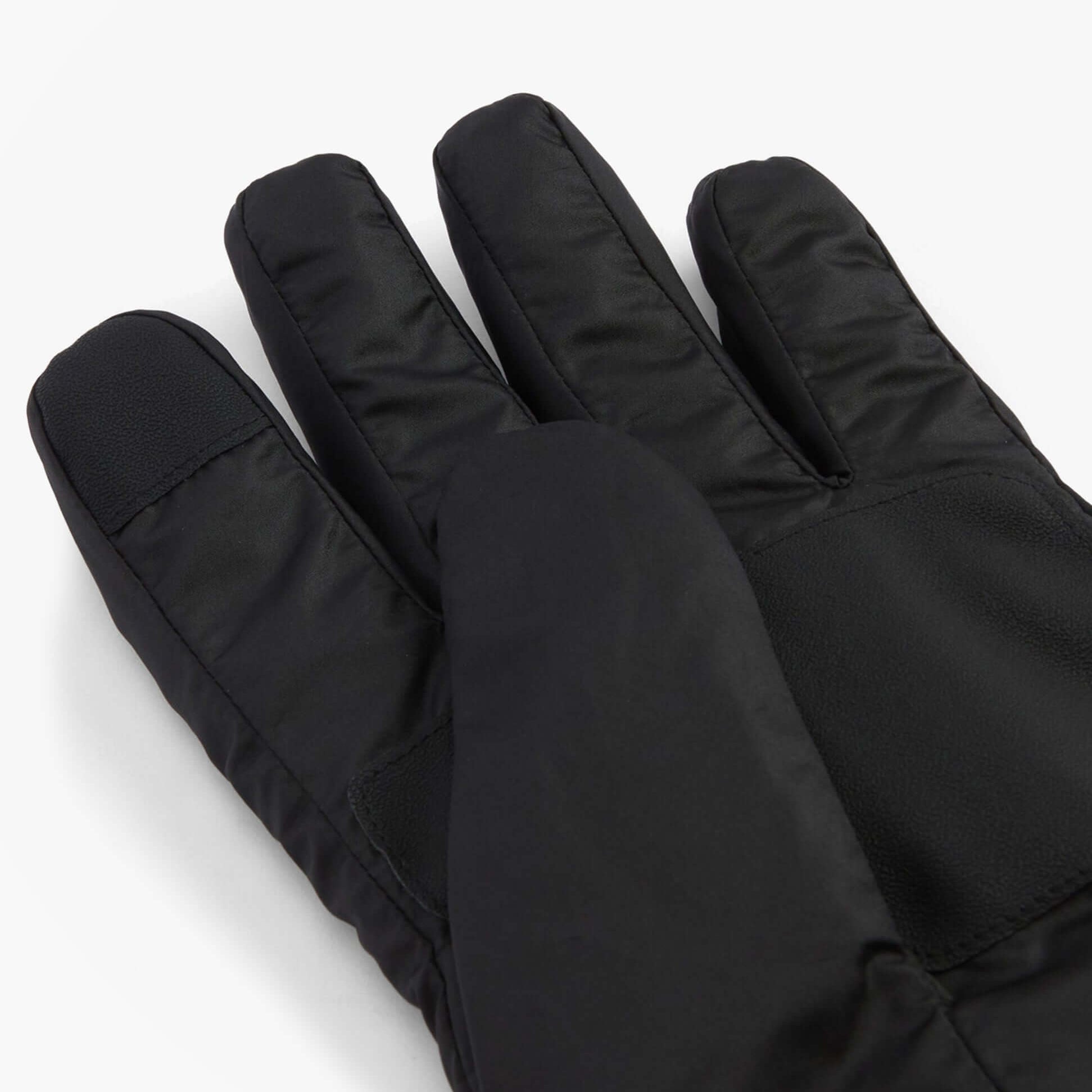 Barbour HARKER WATERPROOF Mens Gloves Black close-up detail view showing fingers and fabric material.