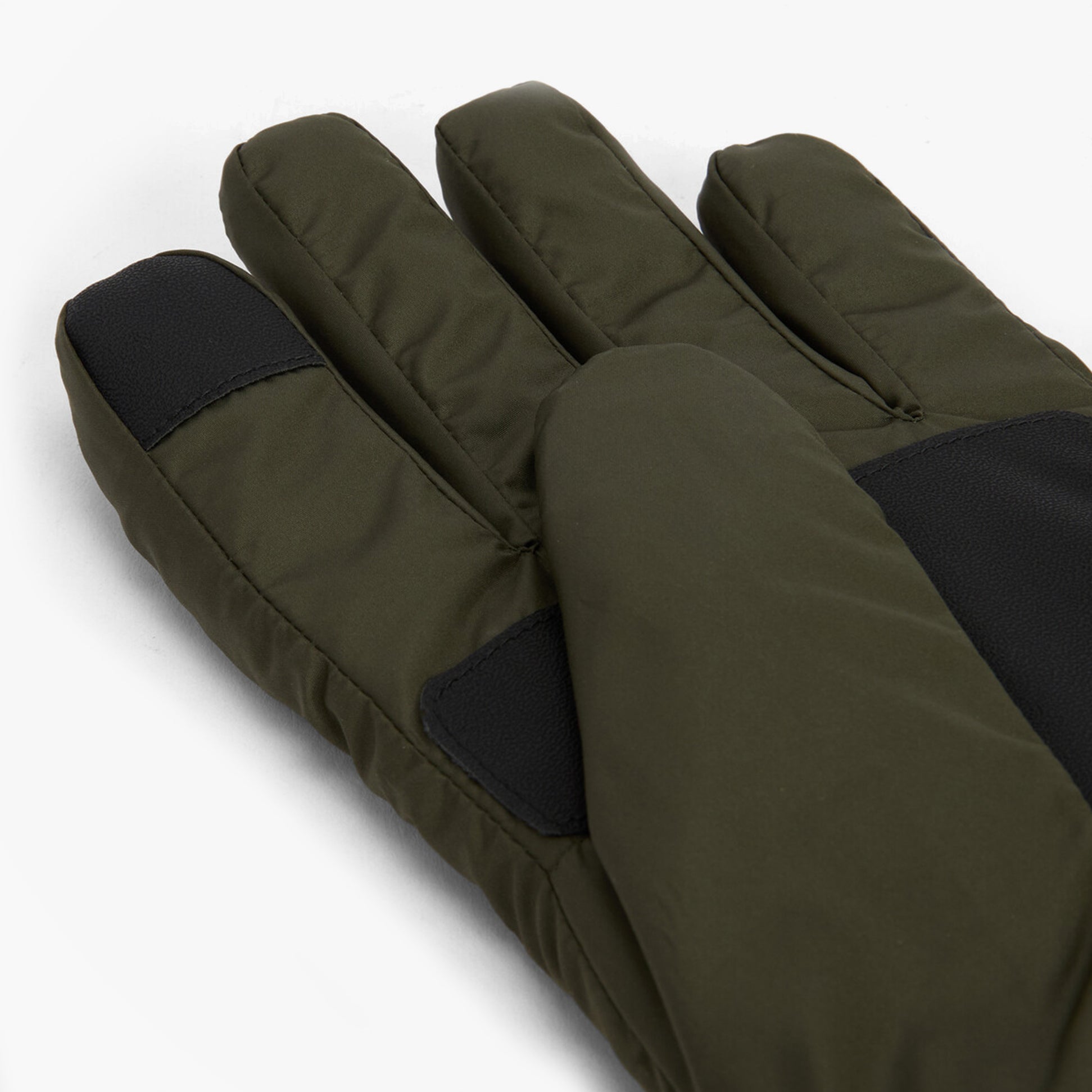 Barbour HARKER WATERPROOF Mens Gloves Forest detail view showcasing waterproof material and touchscreen compatibility.