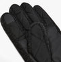 Barbour WESTERDALE Mens Gloves Black detail view showcasing the quilted lining and leather trim.