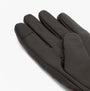 Barbour DARWEN TARTAN Mens Gloves Classic Tartan detail view showing dark brown leather texture.
