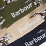 Barbour POINTER DOG SOCKS Mens Gift Box Forest Mist detail view featuring three color variations.