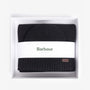 Barbour CARLTON FLECK BEANIE & SCARF Gift Set Mens Black front view in premium gift box