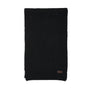 Barbour CARLTON FLECK BEANIE & SCARF Gift Set Mens Black - black knitted scarf front view with ribbed design