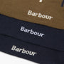 Barbour TARTAN SOCKS Mens 3 Pack Gift Box Classic Tartan close-up view showing fabric and brand logo.