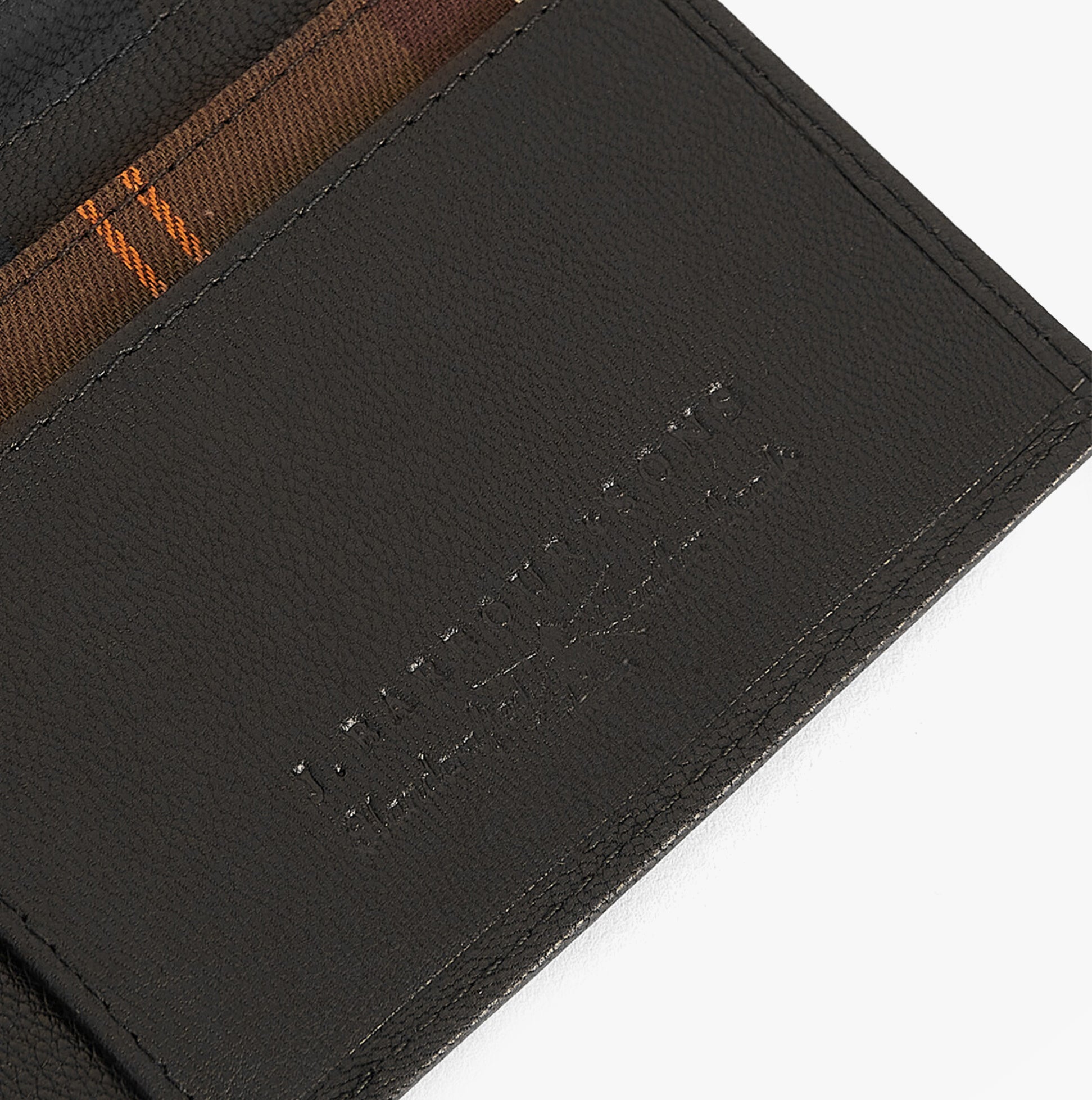 Barbour LEATHER/TARTAN WALLET & CARD HOLDER Gift Set Mens Wallet/Purse Black/Classic Tartan interior detail view