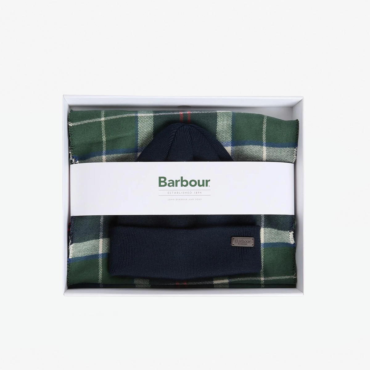 Barbour SWINTON BEANIE & GALINGALE SCARF GIFT SET Mens Beanie Evergreen