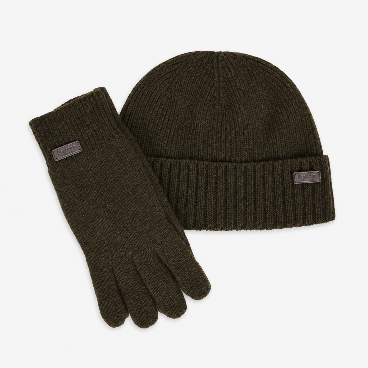 Barbour CARLTON BEANIE & GLOVES GIFT SET Mens Beanie Dark Green