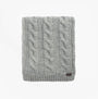 Barbour JESMOND BEANIE AND SCARF Gift Set Mens Mid Grey detail view of scarf with cable knit design