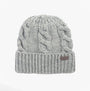 Barbour JESMOND BEANIE AND SCARF Gift Set Mens Mid Grey detailed front view of beanie