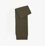 Barbour RAMSIDE BEANIE AND SCARF Mens Gift Set Dark Olive detail view of scarf on white background