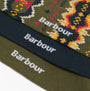 Barbour CASE FAIR ISLE SOCK Mens 3 Pack Gift Box Classic Tartan detailed view of sock patterns and branding.