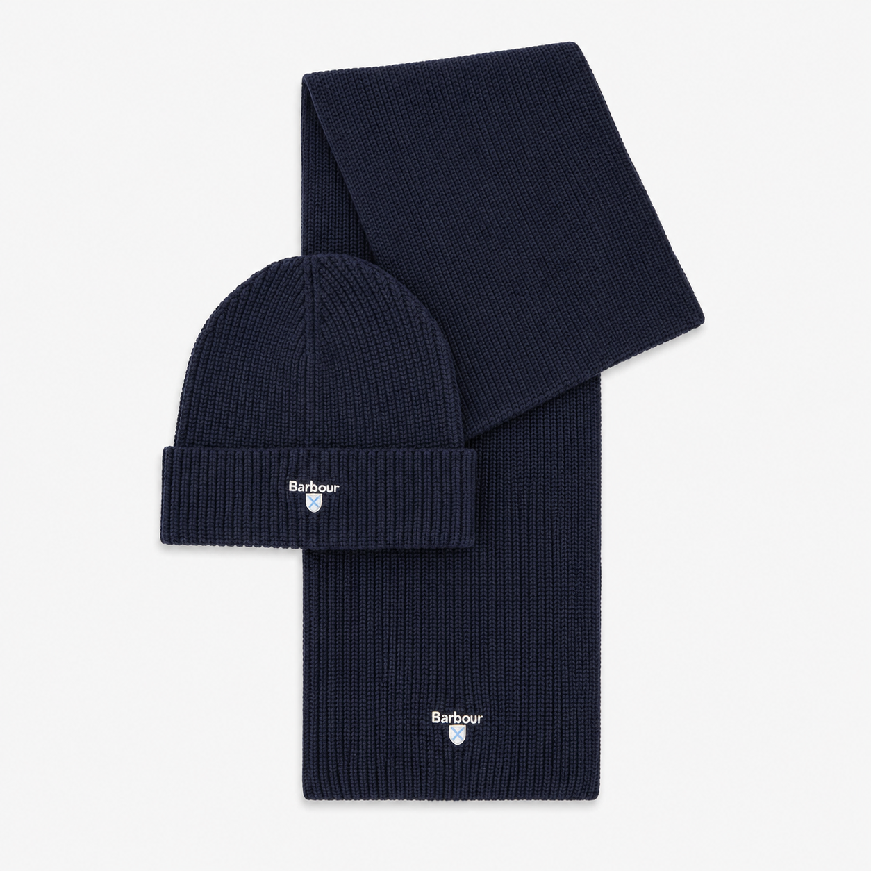 Barbour CASCADE BEANIE & SCARF SET Mens Beanie Navy
