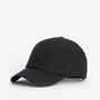 Barbour WAX Mens Sports Cap Black side view showcasing its sleek design and water-repellent material.