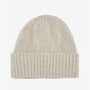 Barbour CARLTON Mens Beanie Light Grey top view of wool-blend knitted beanie with fleece lining