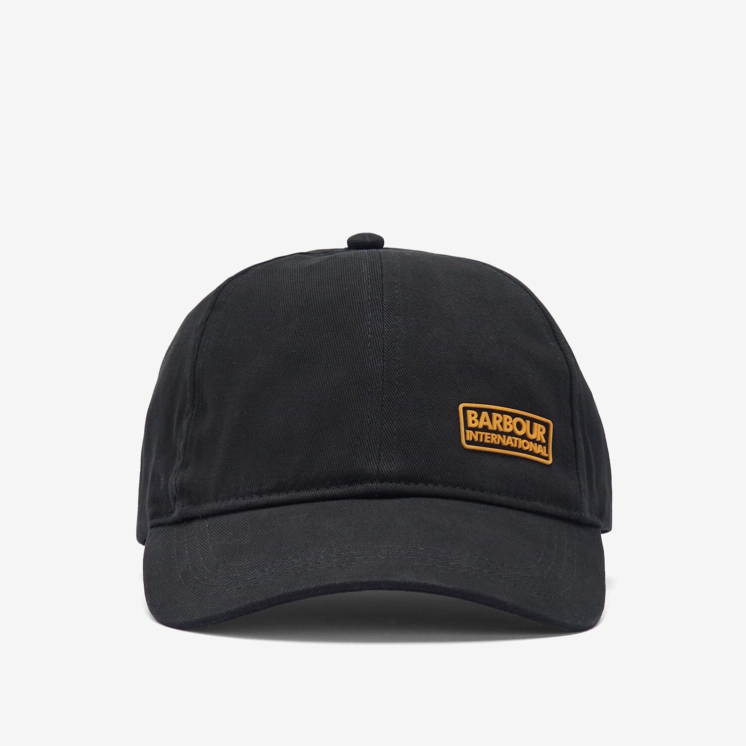 Barbour NORTON DRILL Mens Sports Cap Black front view showcasing the adjustable back and logo detail.