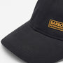 Barbour NORTON DRILL Mens Sports Cap Black detail view showing front logo and cap structure.
