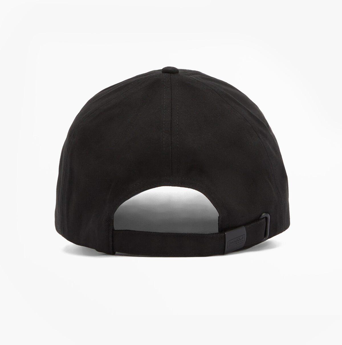 Barbour NORTON Drill Cap Mens Snapback Caps Black/Shadow back view showing the adjustable strap and cap design.