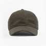 Barbour NORTON Drill Cap Mens Snapback Caps Sage/Shadow front view showing logo detail.