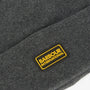 Barbour SENSOR LEGACY Mens Beanie Grey Marl detail view of silicone branded badge