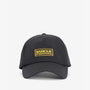 Barbour LEGACY WAXED COTTON Mens Sports Cap Black front view showcasing logo and design.