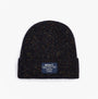 Barbour ESTON Mens Beanie Navy front view showing textured knit and brand label.