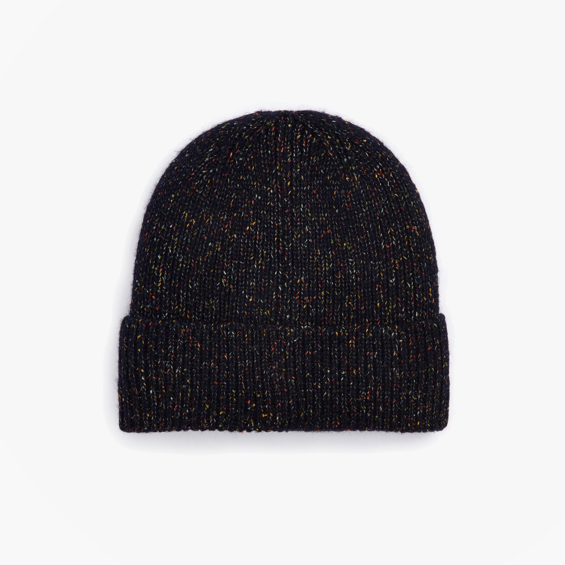Barbour ESTON Mens Beanie Navy top view of the beanie showcasing the knit texture and color detail.