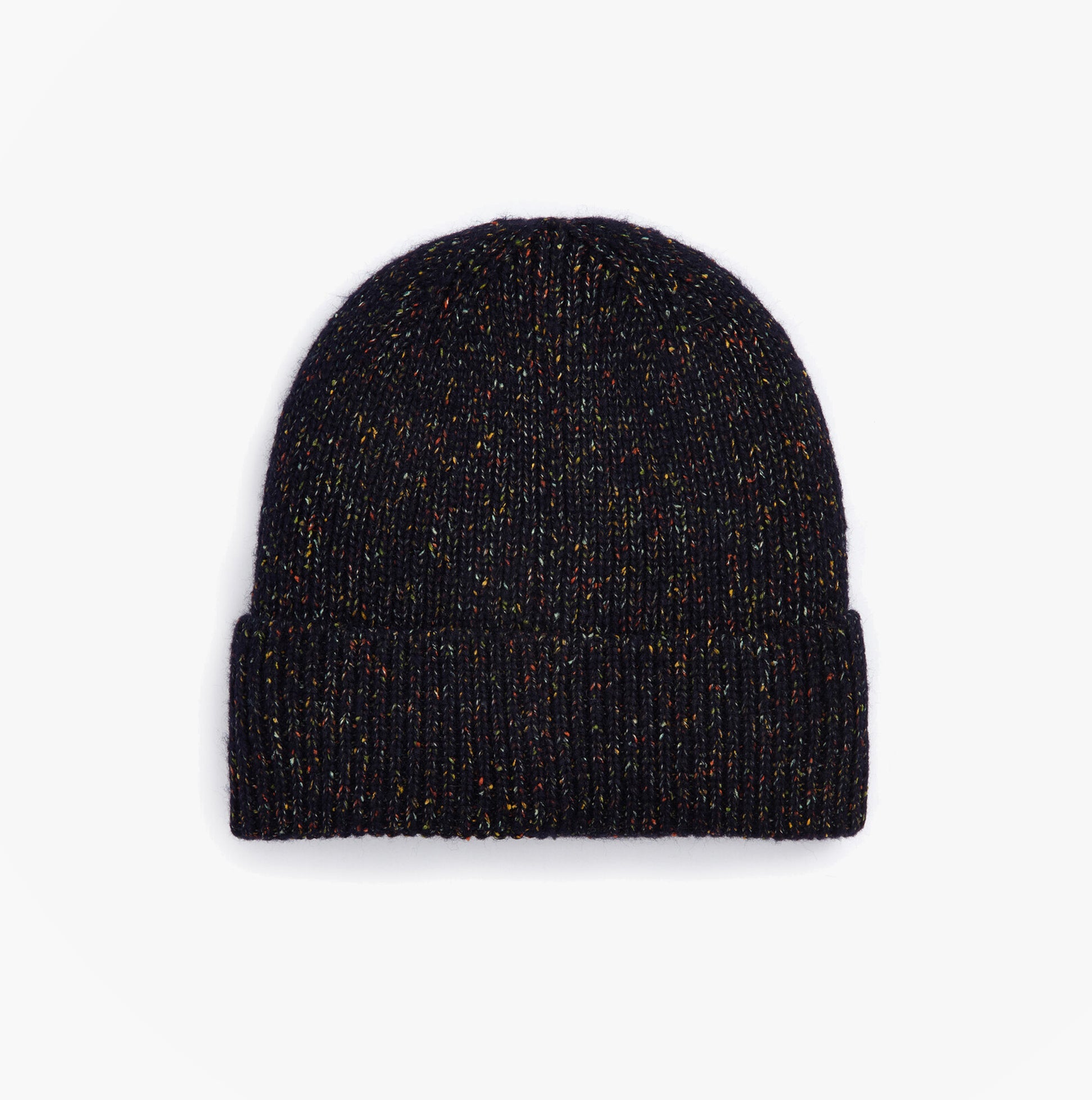 Barbour ESTON Mens Beanie Navy top view of the beanie showcasing the knit texture and color detail.