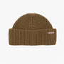 Barbour MOSELY Mens Fisherman Beanie Light Sage front view showcasing the textured knit and logo detail.