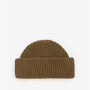 Barbour MOSELY Mens Fisherman Beanie Light Sage top view of the soft cotton-wool blend beanie highlighting its cozy knit texture.