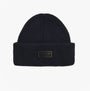 Barbour CRAYWELL Mens Beanie Navy front view showing ribbed knit design and logo.