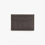 Barbour AMBLE LEATHER Mens Card Holder Dark Brown front view showing textured leather and card slots.
