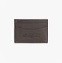 Barbour AMBLE LEATHER Mens Card Holder Dark Brown front view showing card slots and textured leather.