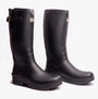 Barbour TEMPEST Mens Wellington Boots Black, side view showcasing rubber upper and mid-calf design.