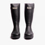 Barbour TEMPEST Mens Wellington Boots Black front view showcasing rubber upper and mid-calf height.