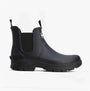 Barbour NIMBUS Mens Chelsea Wellies Navy side view showing rubber upper, elasticated side panel, and low heel.