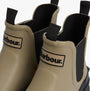 Barbour NIMBUS Mens Chelsea Wellies Washed Stone close-up view showing rubber upper and pull-on design.