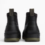 Barbour RIDGE Mens Wellies Black rear view showing rubber ankle boots with pull-on design.