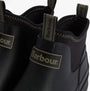 Barbour RIDGE Mens Wellies Black close-up view of the ankle boot showing the branding and rubber texture.