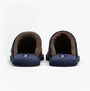 Barbour EVERITT Mens Mule Slippers Winterberry Tartan rear view with cozy lining and slip-on design