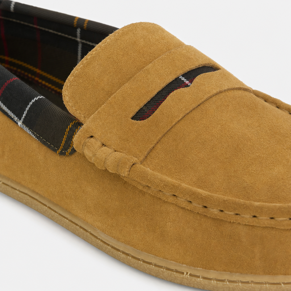 Barbour ALBERT Mens Moccasins Camel Suede