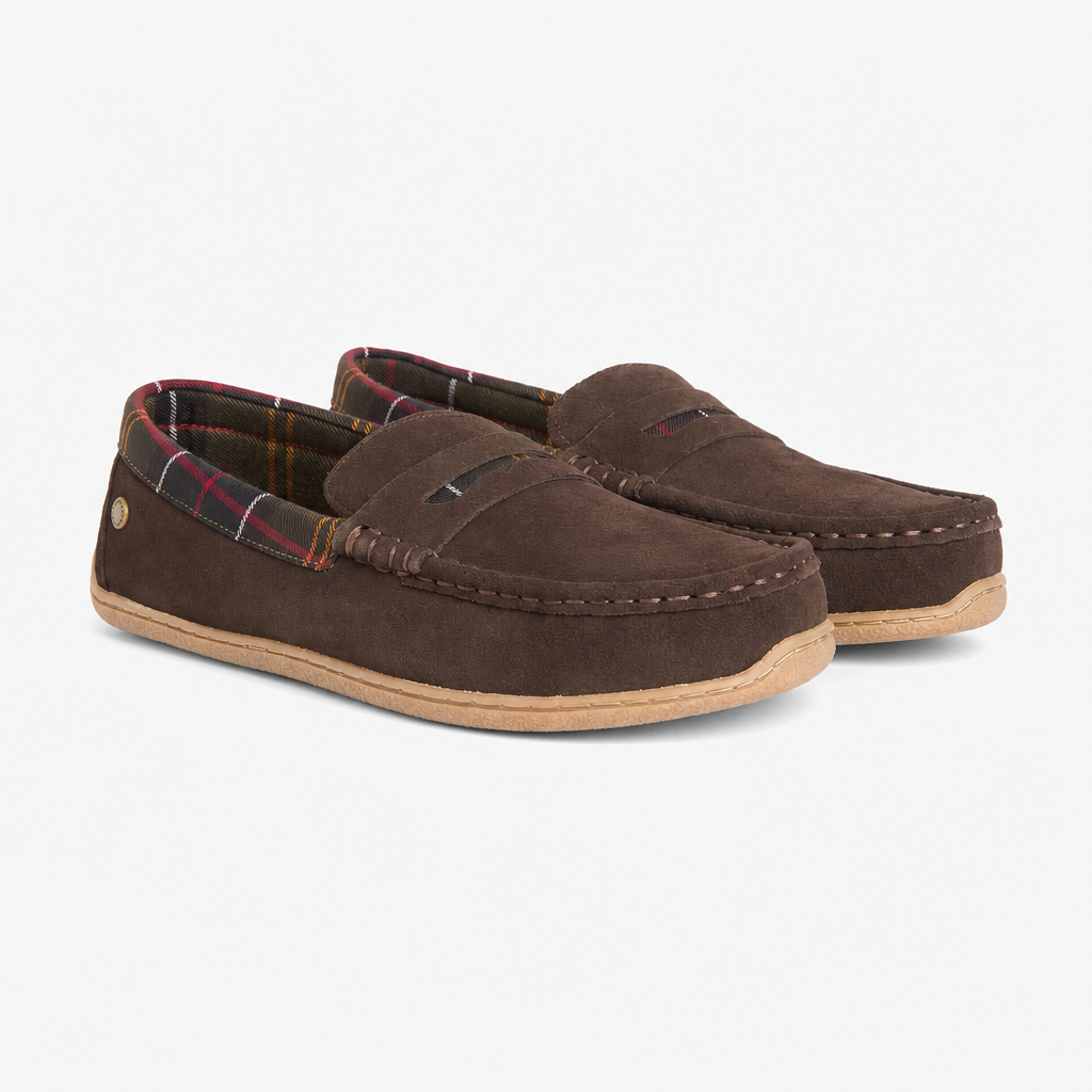 Barbour ALBERT Mens Moccasins Brown Suede