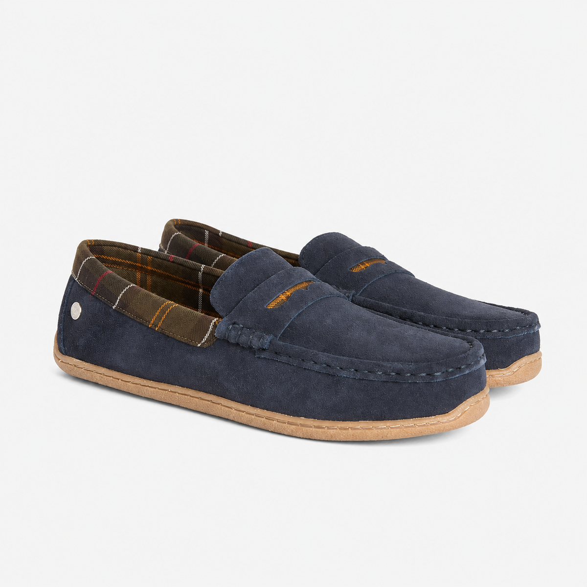 Barbour ALBERT Mens Moccasins Navy Suede